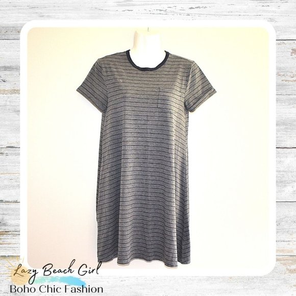 Pretty Grey & Black Dress Size S - Picture 1 of 10